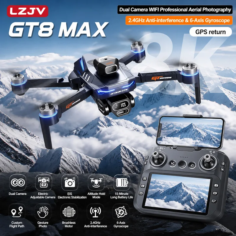GT8 Max Katlanabilir Drone 8K  - Drone Gps Module incelemesi ve fiyatı